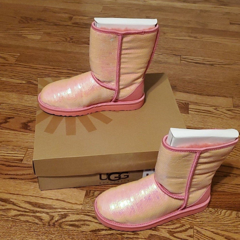 UGG Sparkling Pink and Cream Boots